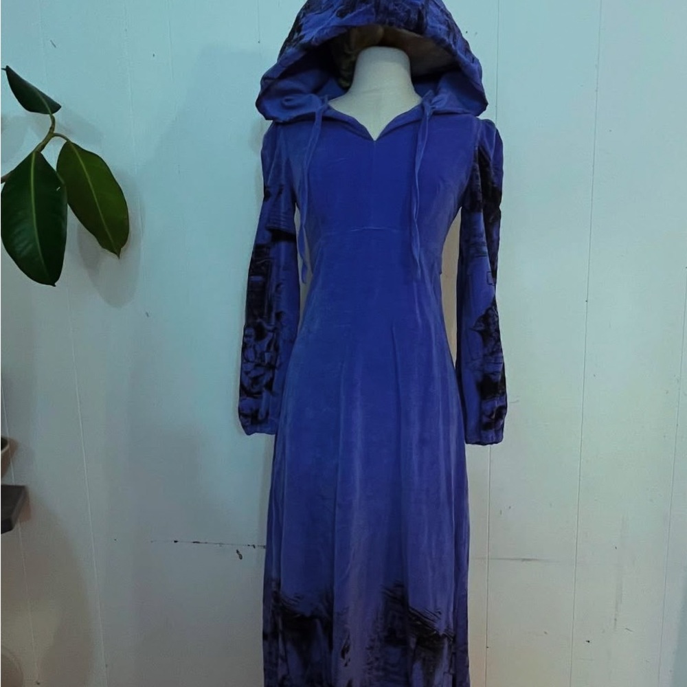 Clementine purple hooded velvet Victorian dress
